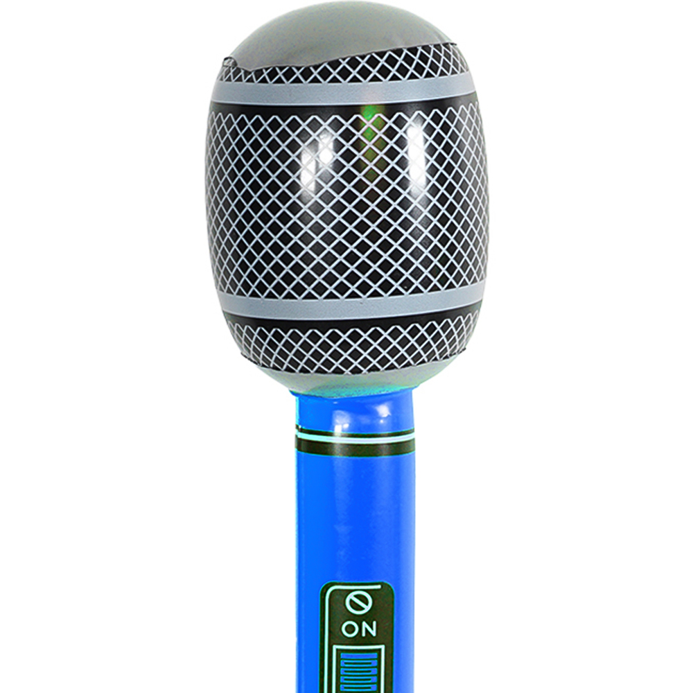 Cheetah Blue Party Inflatable Microphone 30cm Image 2