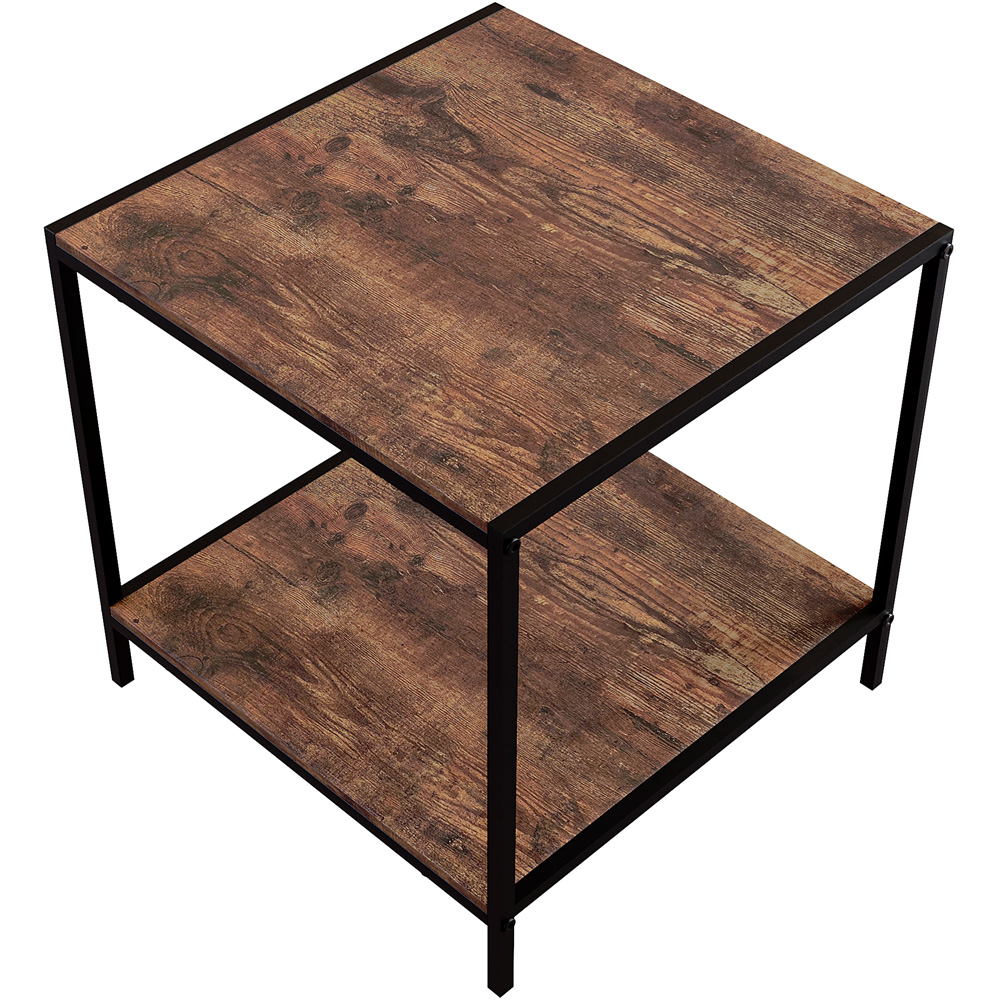 Vida Designs Brooklyn Dark Wood Metal Frame End Table Image 3