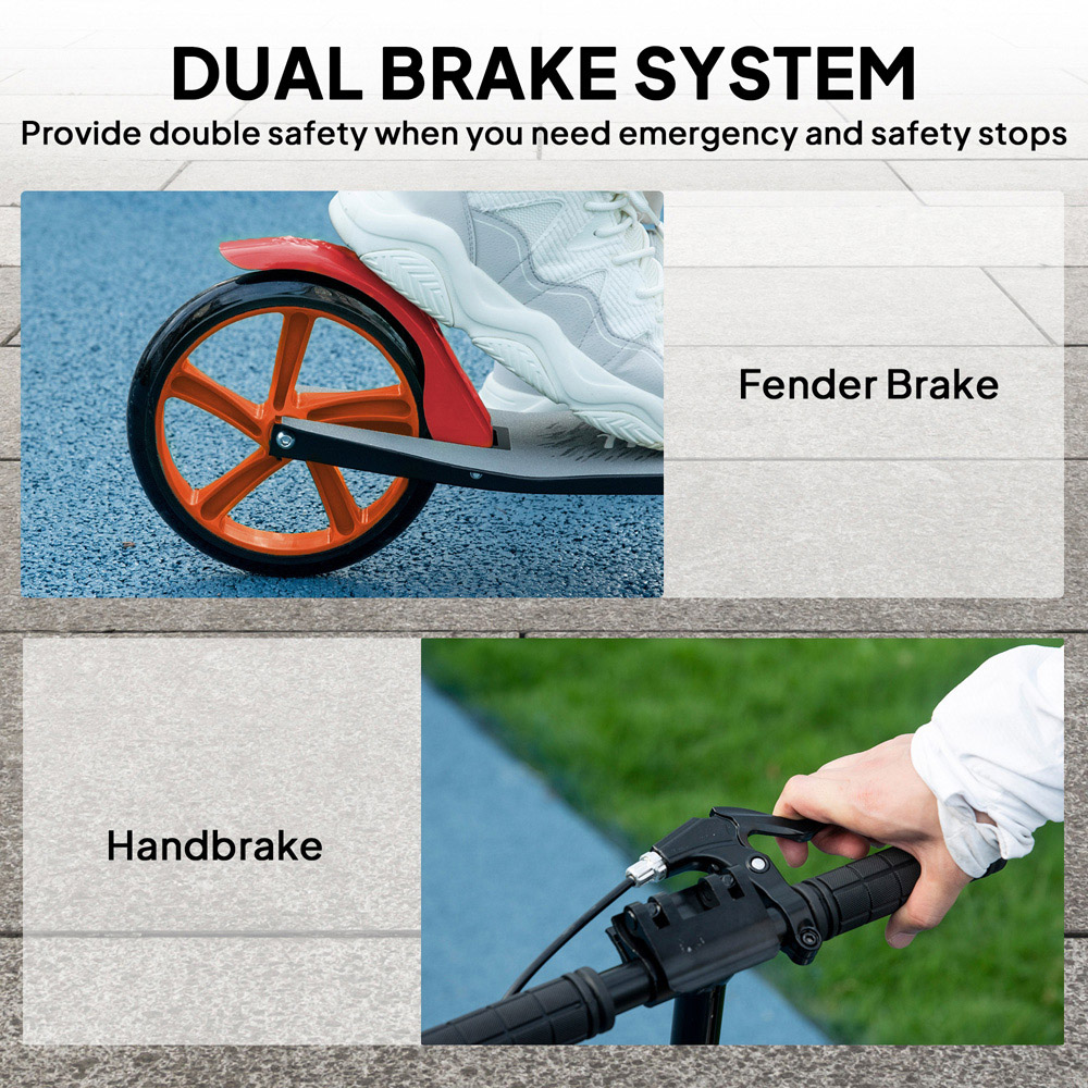 HOMCOM Red Adjustable Folding Kick Scooter Image 6
