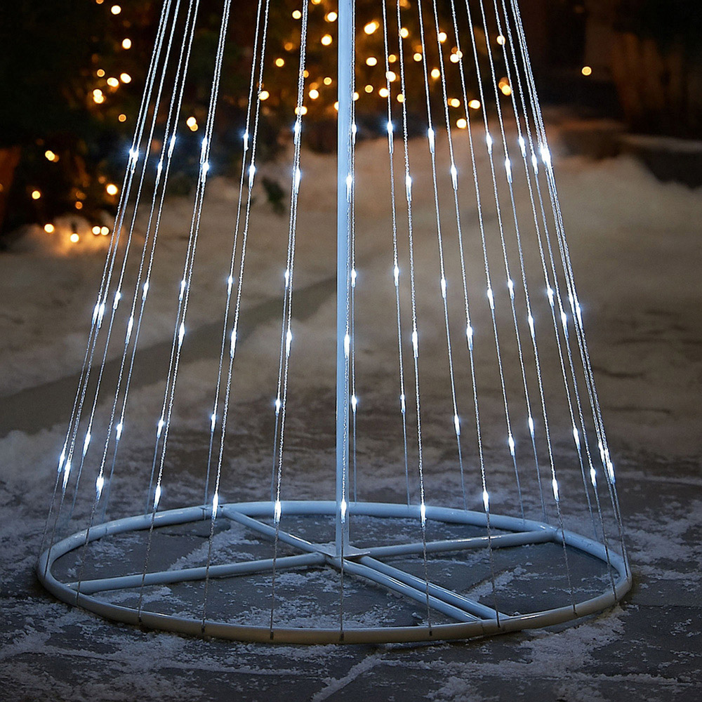 Neo Multicolour Waterfall LED Outdoor Christmas Tree with Remote 10ft Image 4