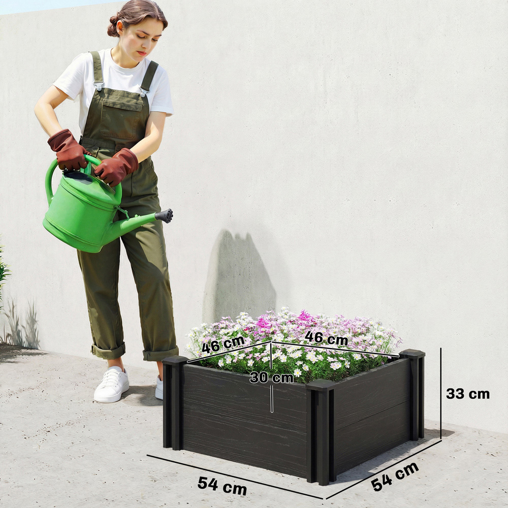 Outsunny Dark Grey Vinyl Raised Garden Bed Kit 30 x 60 x 60cm Image 9