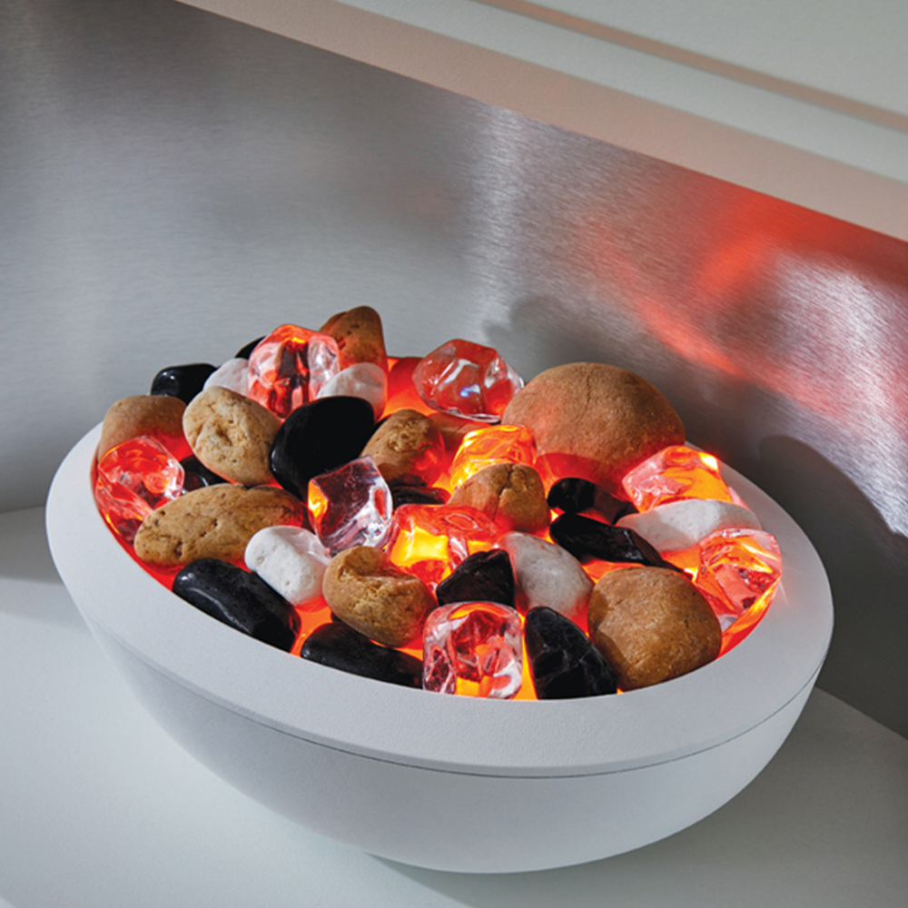 Suncrest Stockeld White and Brushed Steel Textured Electric Bowl Suite Image 4