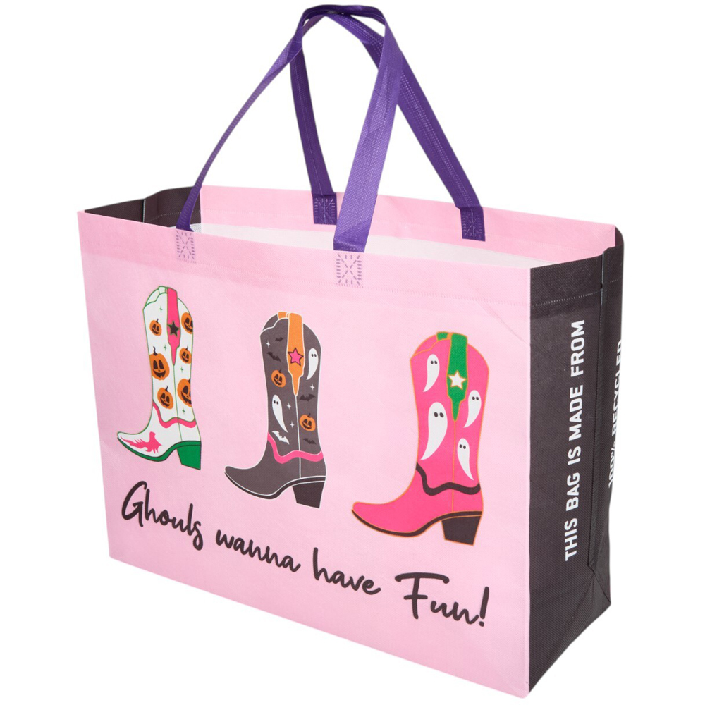 Reuseable Ghouls Shopper Bag - Pink Image 4