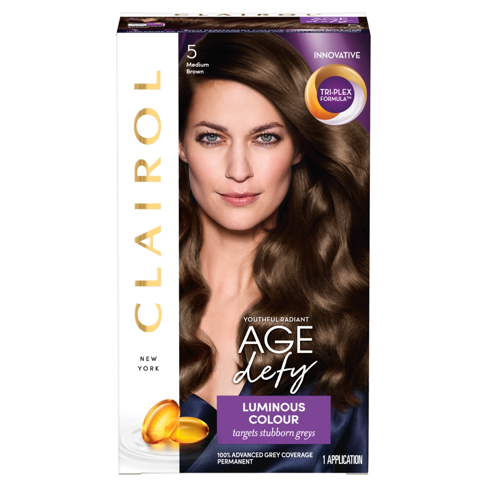 Clairol Nice'n Easy Age Defy Medium Brown 5 Permanent Hair Dye Image 1
