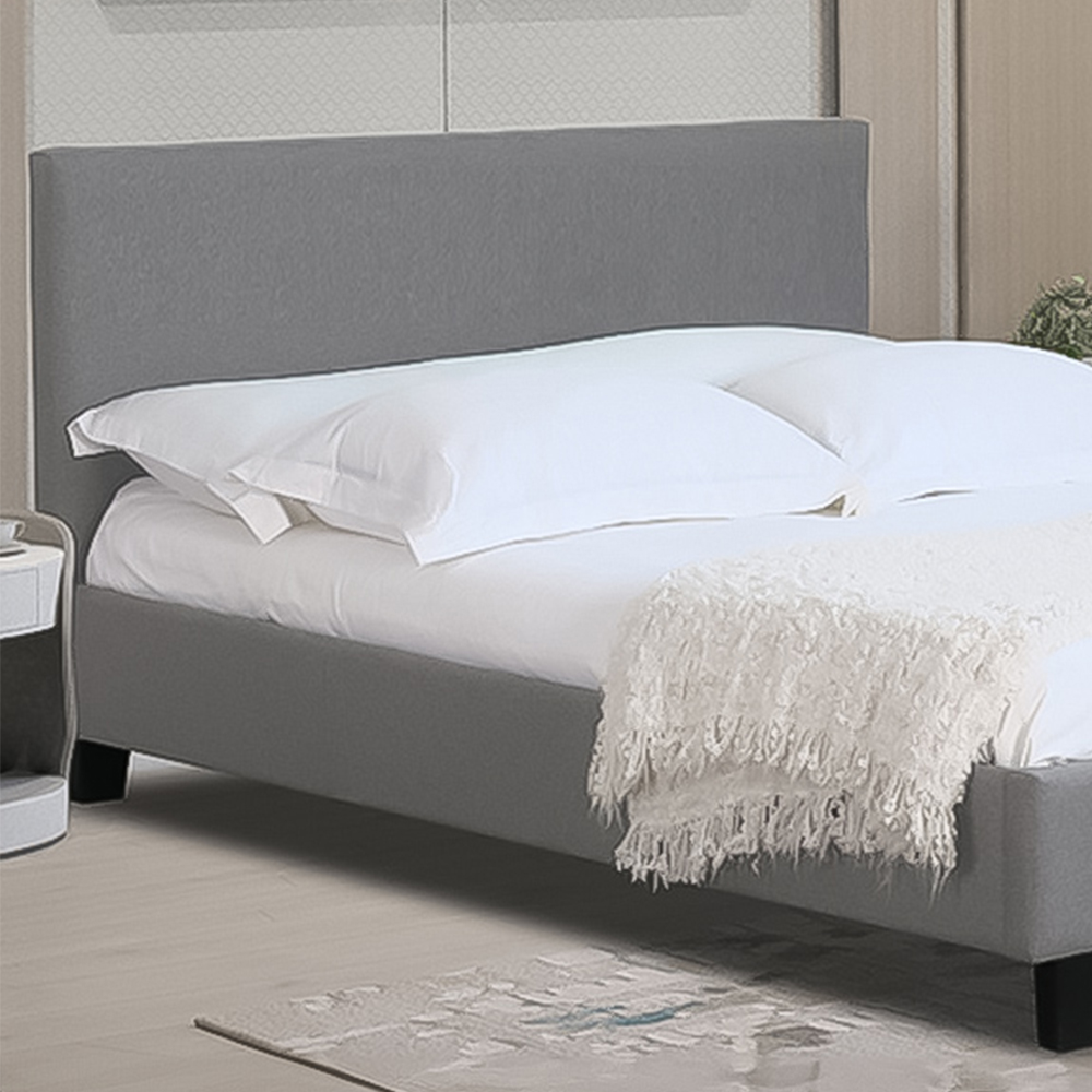 Brooklyn Small Double Light Grey Hopsack Bed Frame Image 2