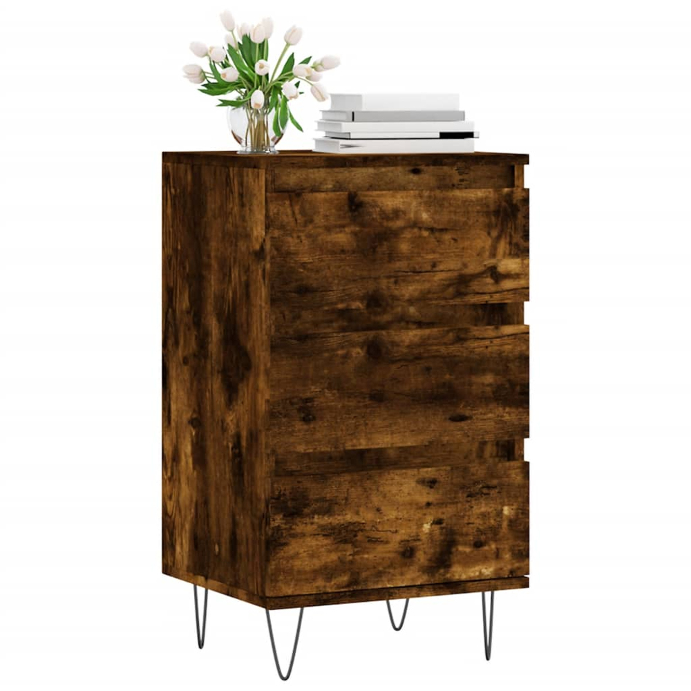 vidaXL 3 Drawer Smoked Oak Highboard Image 3