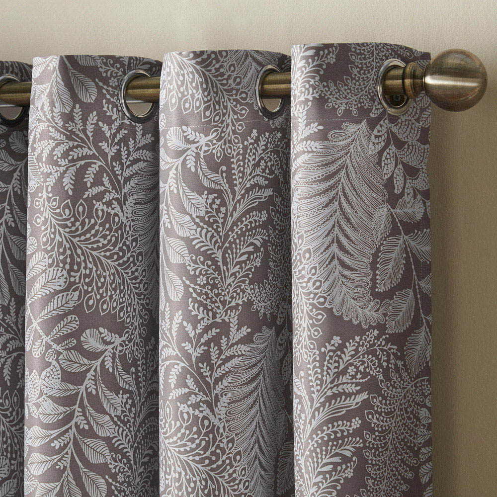 Alan Symonds Fern Latte Blackout Ring Top Eyelet Curtains 228 x 183cm Image 3