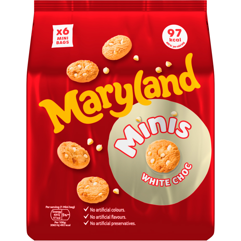 Maryland Minis White Choc 19.8g 6 Pack Image