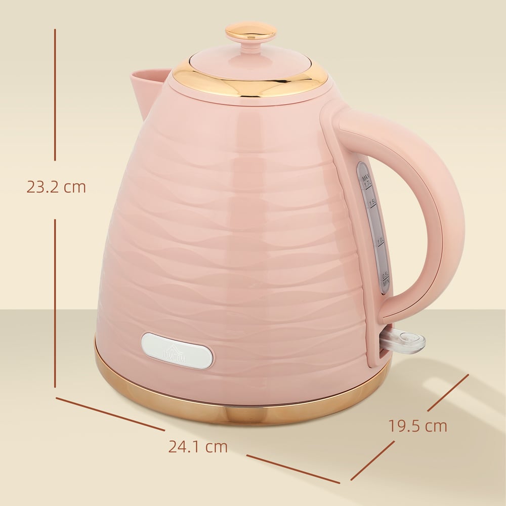 HOMCOM 800-207V70PK Pink Ripple 1.7L Electric Kettle 3kW Image 9