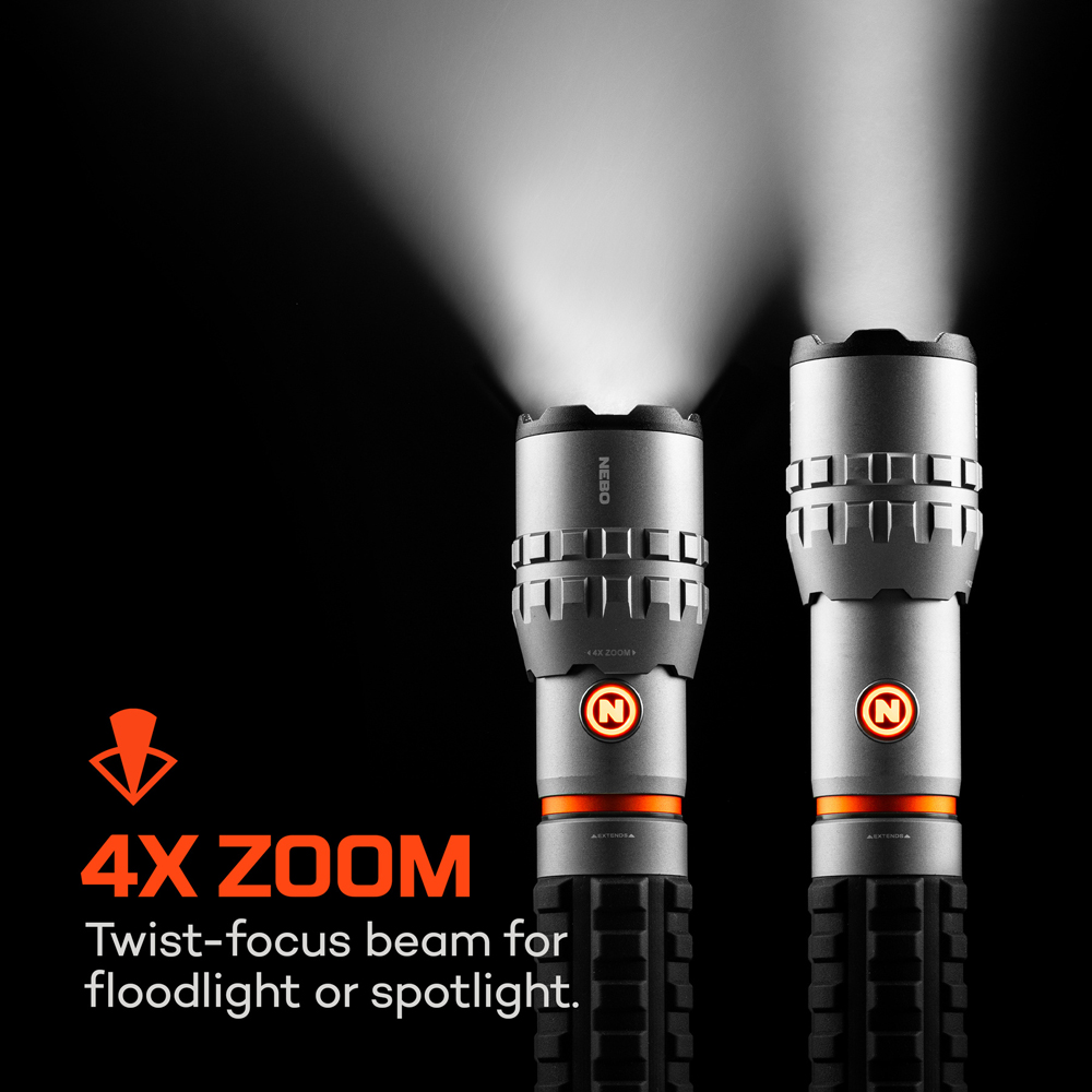 Nebo Slyde King 4K 4000 Lumens Rechargeable Flashlight with Side-to-Reveal COB Work Light Image 8