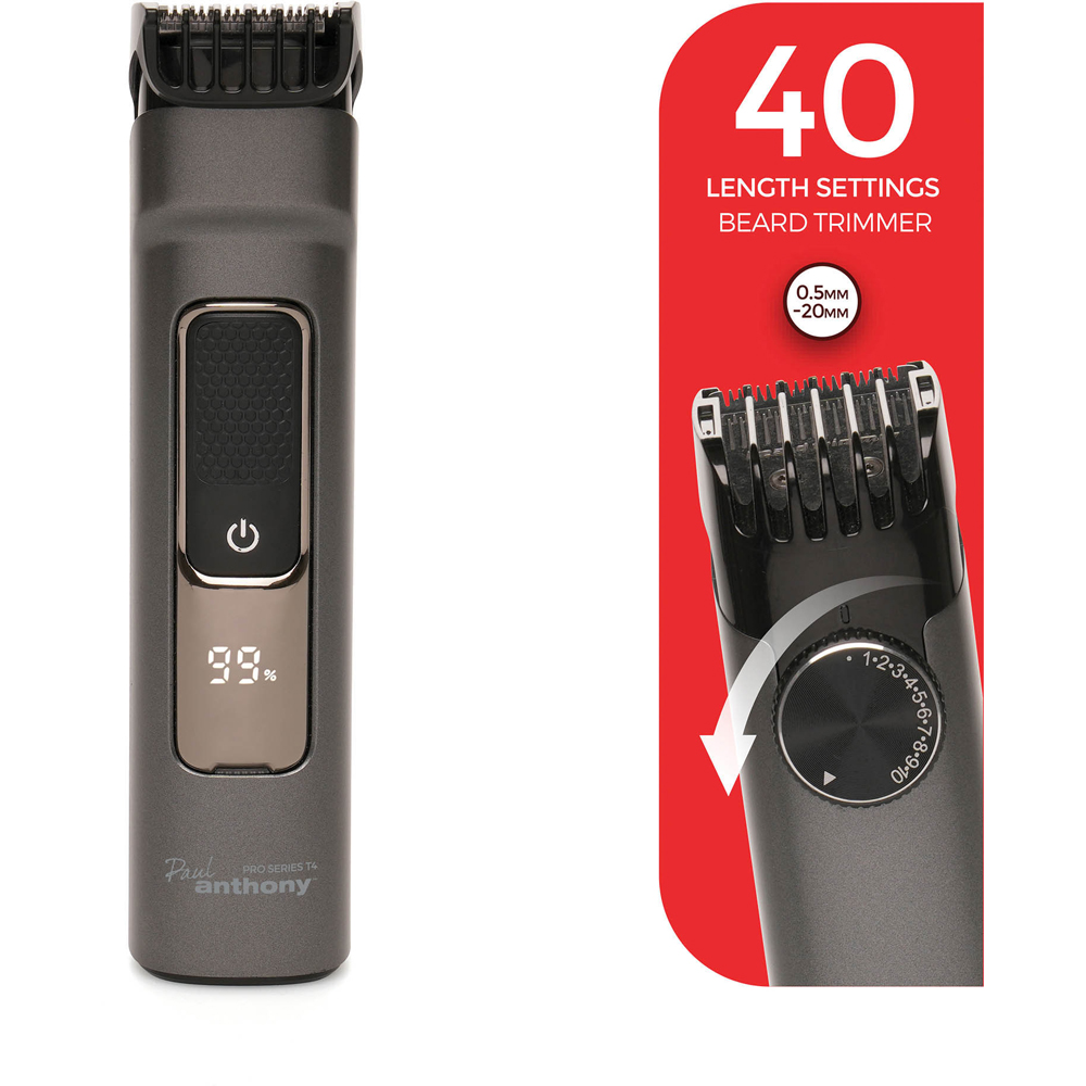 Paul Anthony Pro Series T4 Rechargeable Beard Trimmer with Lithium-Ion Battery Image 5