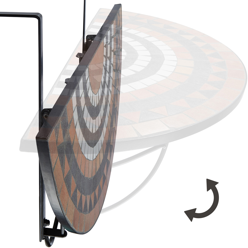 tectake Terracotta and White Mosaic Pattern Hanging Table Image 3