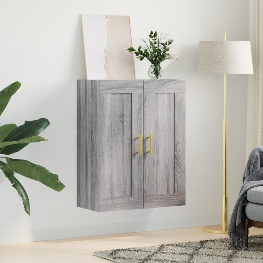 vidaXL 2 Door Grey Sonoma Wall Mounted Cabinet Image 9