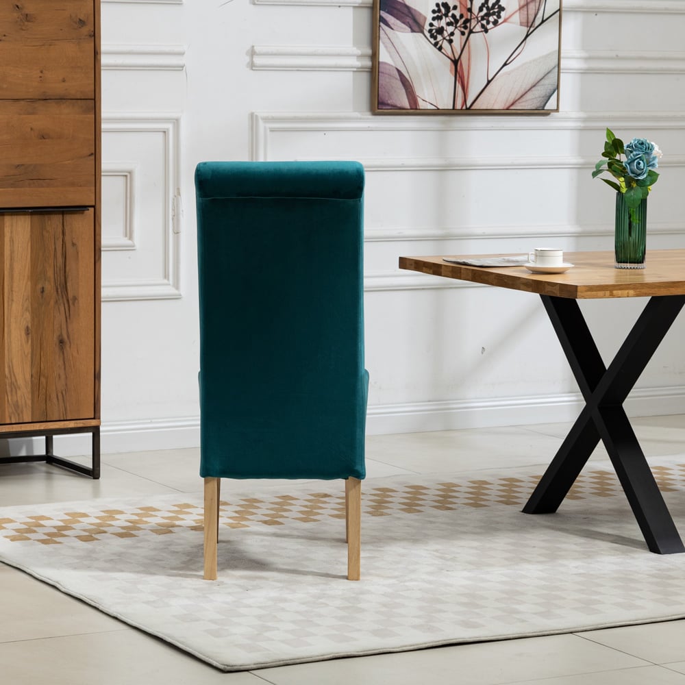 Artemis Home Rimini Set of 2 Teal Velvet Fabric Dining Chair Image 6