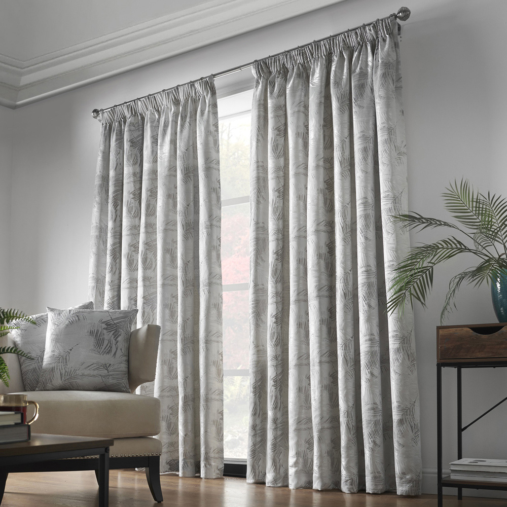 Alan Symonds Fiji Silver Pencil Pleated Curtains 228 x 183cm Image 2