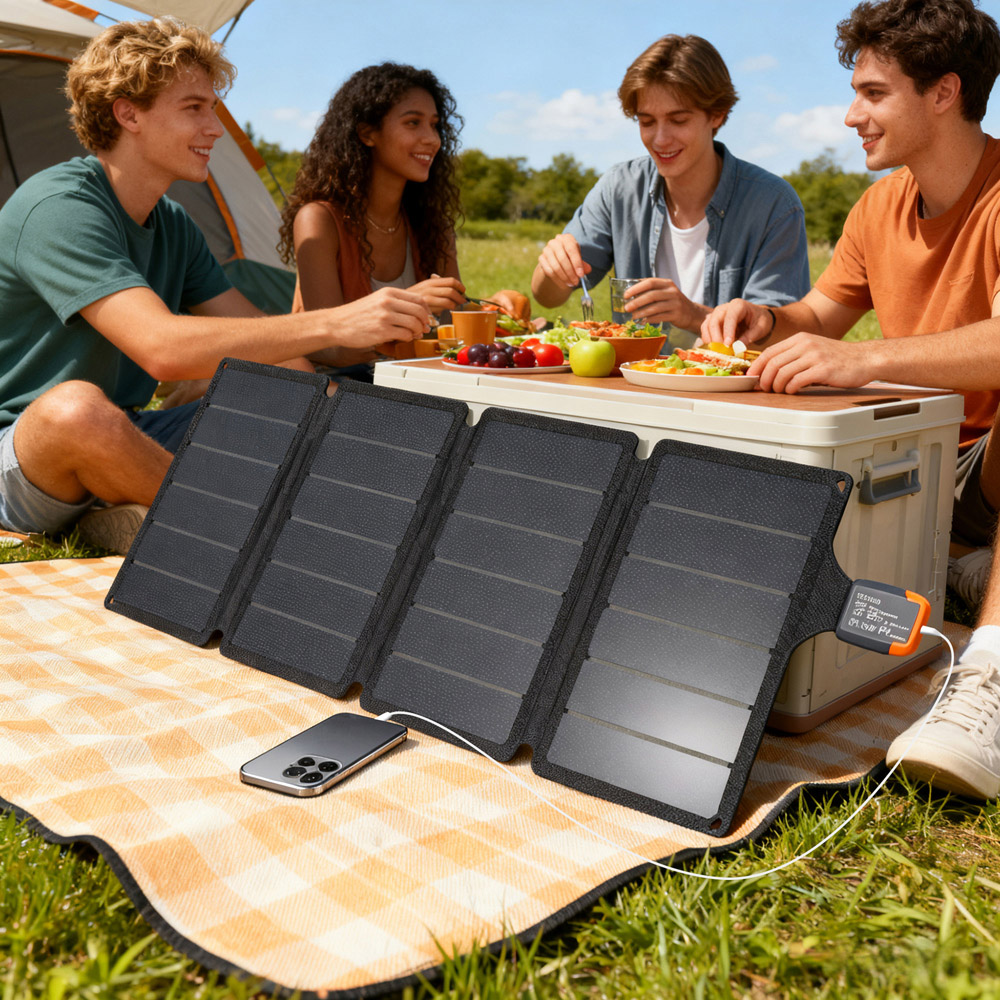 HOMCOM Type-C to USB-A Charging Port Portable Solar Panel 36W Image 2