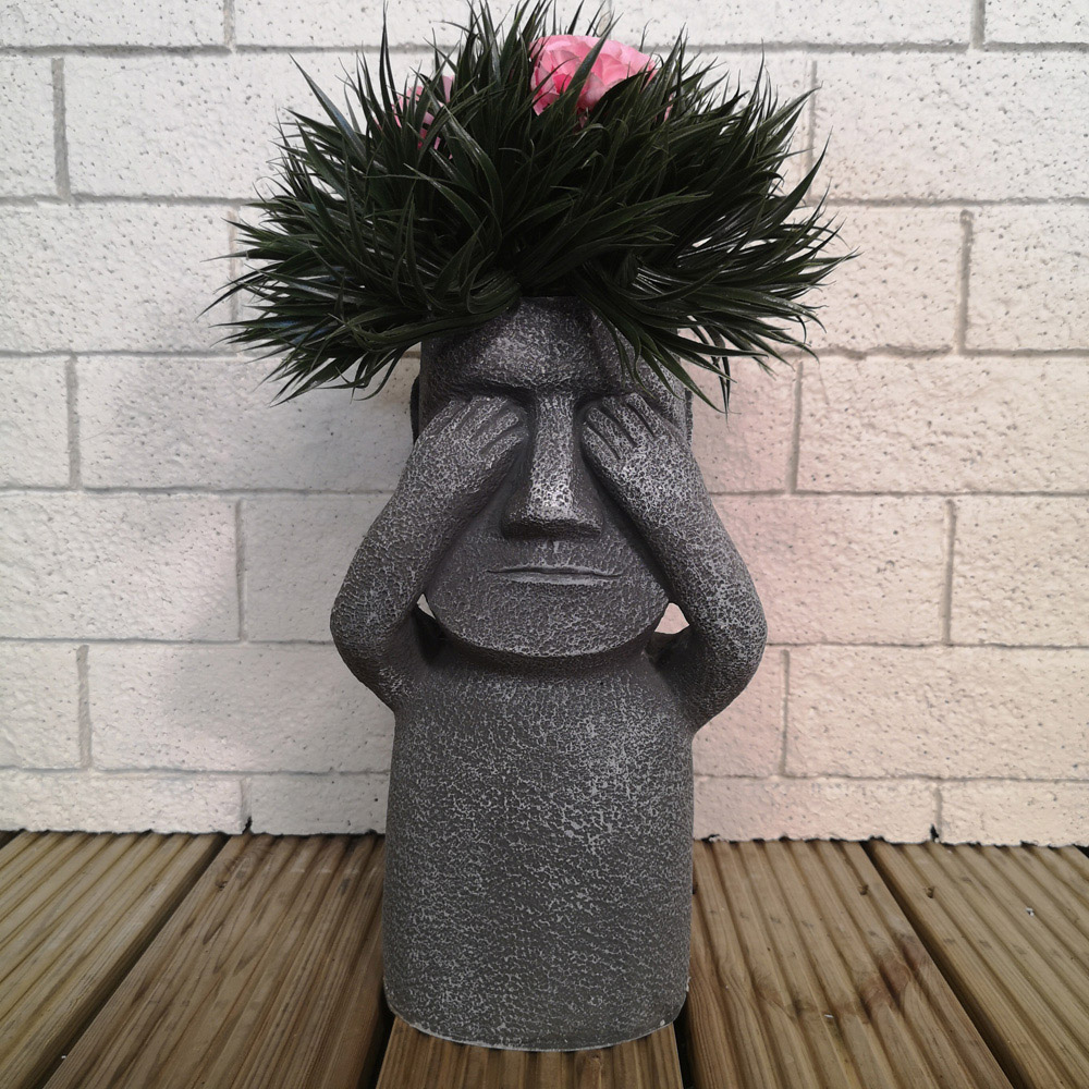 Samuel Alexander Easter Island See No Evil Outdoor Plant Pot 30cm Image 5