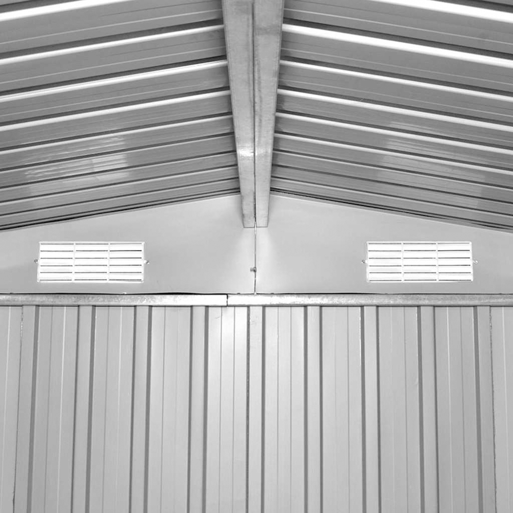 vidaXL 8.4 x 6.7ft Brown Galvanised Steel Apex Garden Shed Image 6