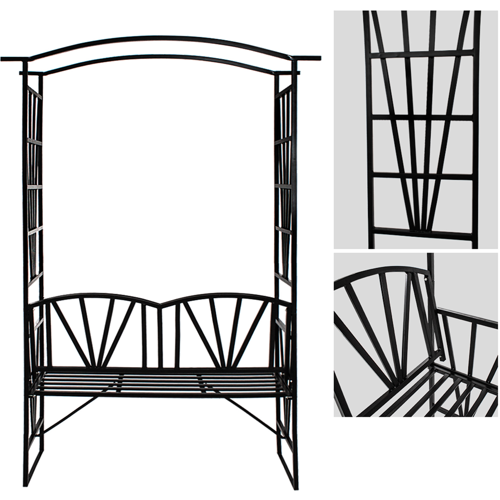 tectake Garden Steel Rose Arch with Bench Image 3