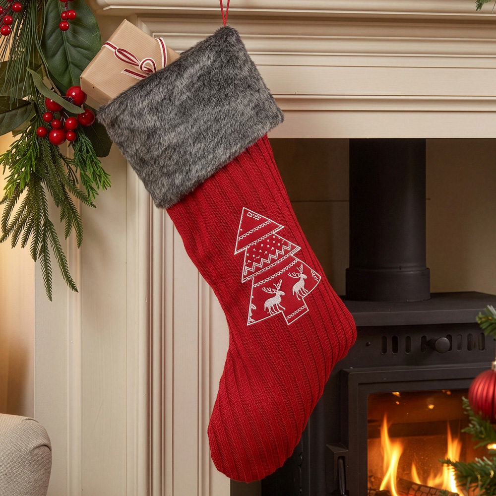 Dibor Nordic Tree Christmas Stocking Image 2