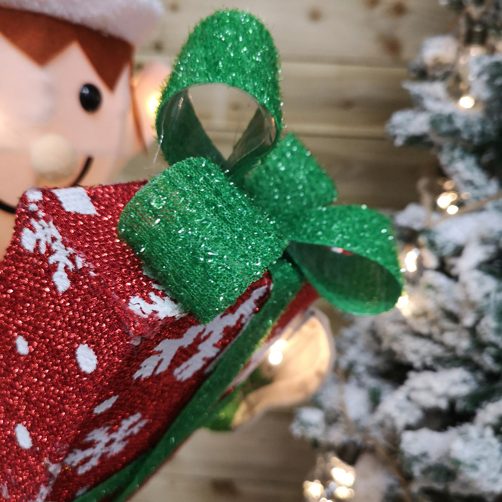 Samuel Alexander Green and Red Elf with Presents Warm White LED Christmas Decoration 3.5ft Image 3