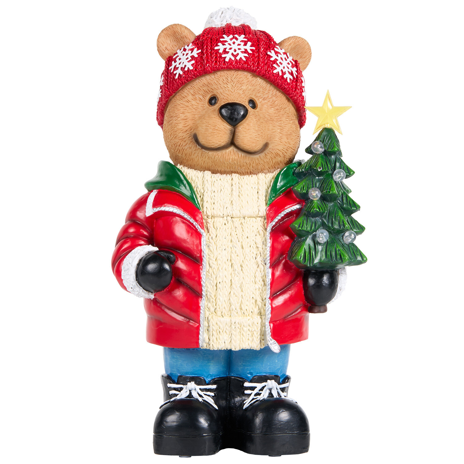 LED Christmas Bear Ornament Red Image 1