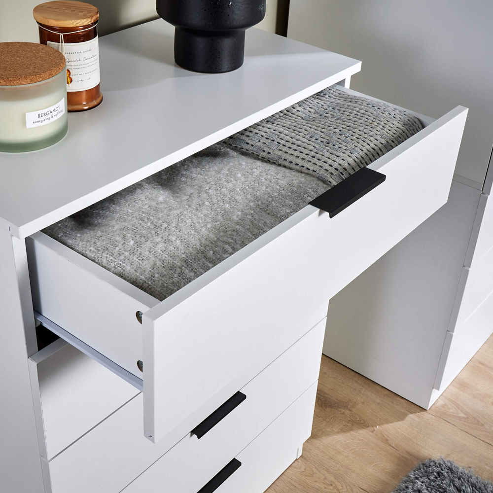 Home Source Phoenix 5 Drawer White Chest Storage Unit Image 4