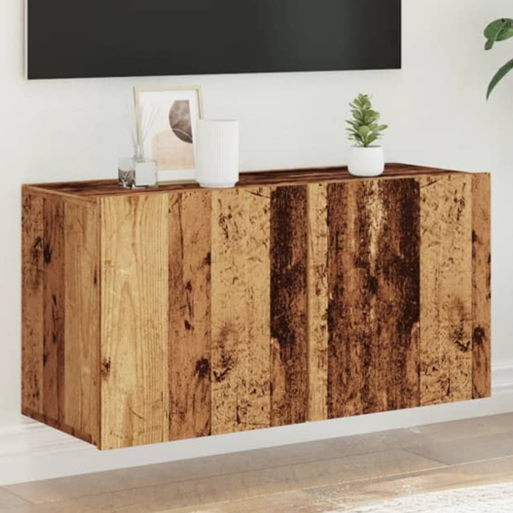 vidaXL 2 Door Old Wood Wall Mounted TV Cabinet Image 1
