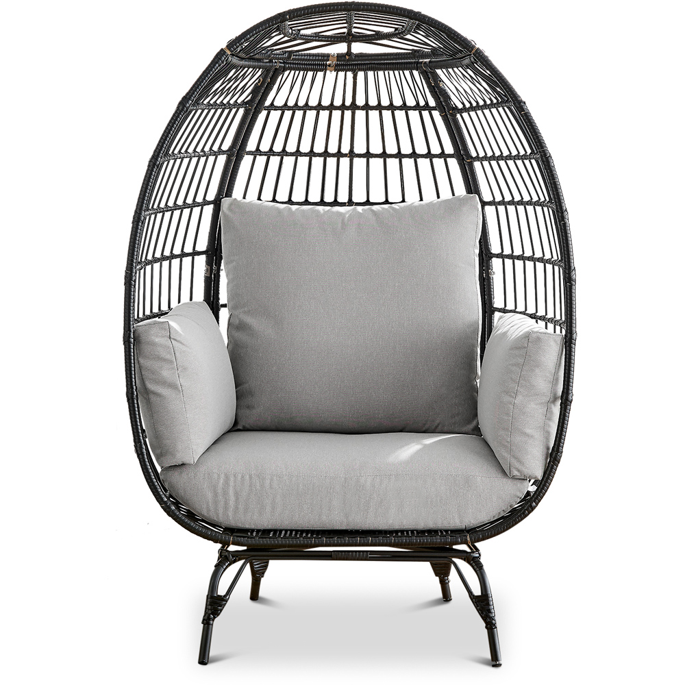 Veza Black Rattan Egg Chair with Cushions Image 3
