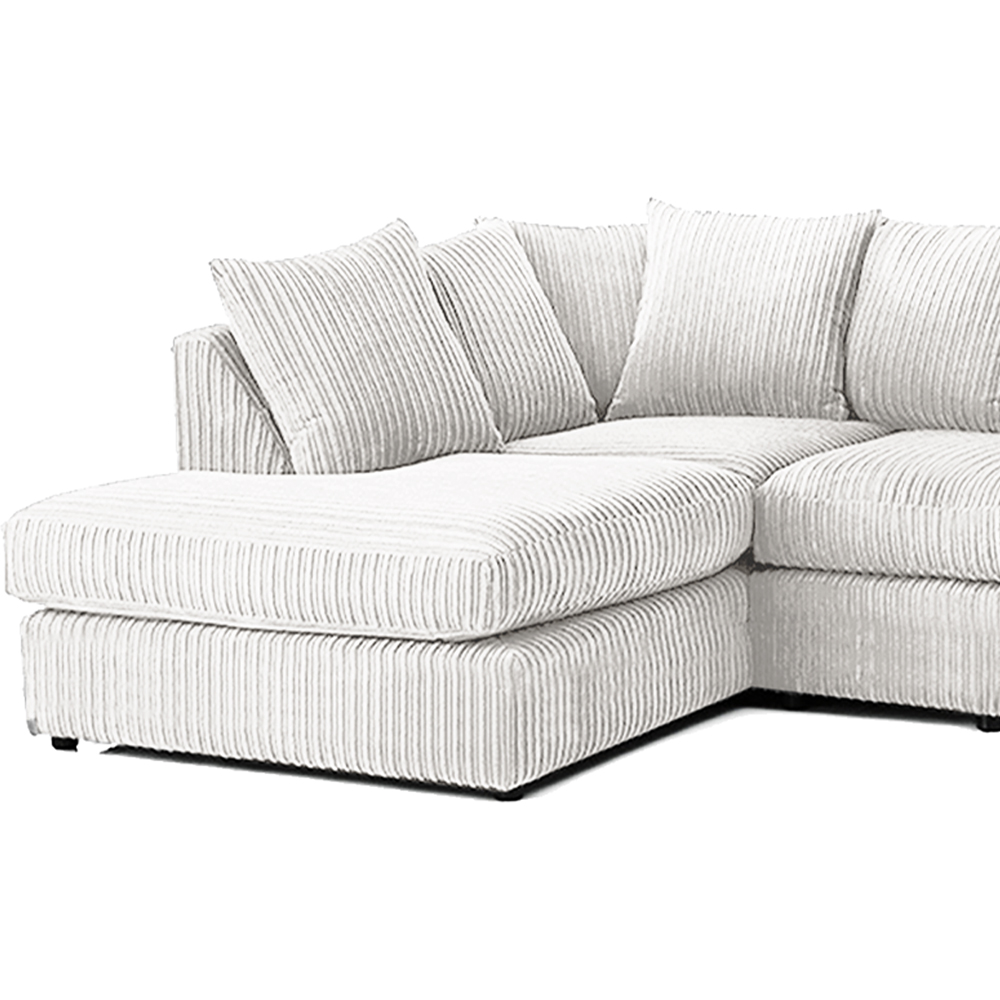 Luxor 4 Seater Silver Jumbo Cord Left Hand Facing Scatter Back L Shaped Corner Sofa Set Image 4