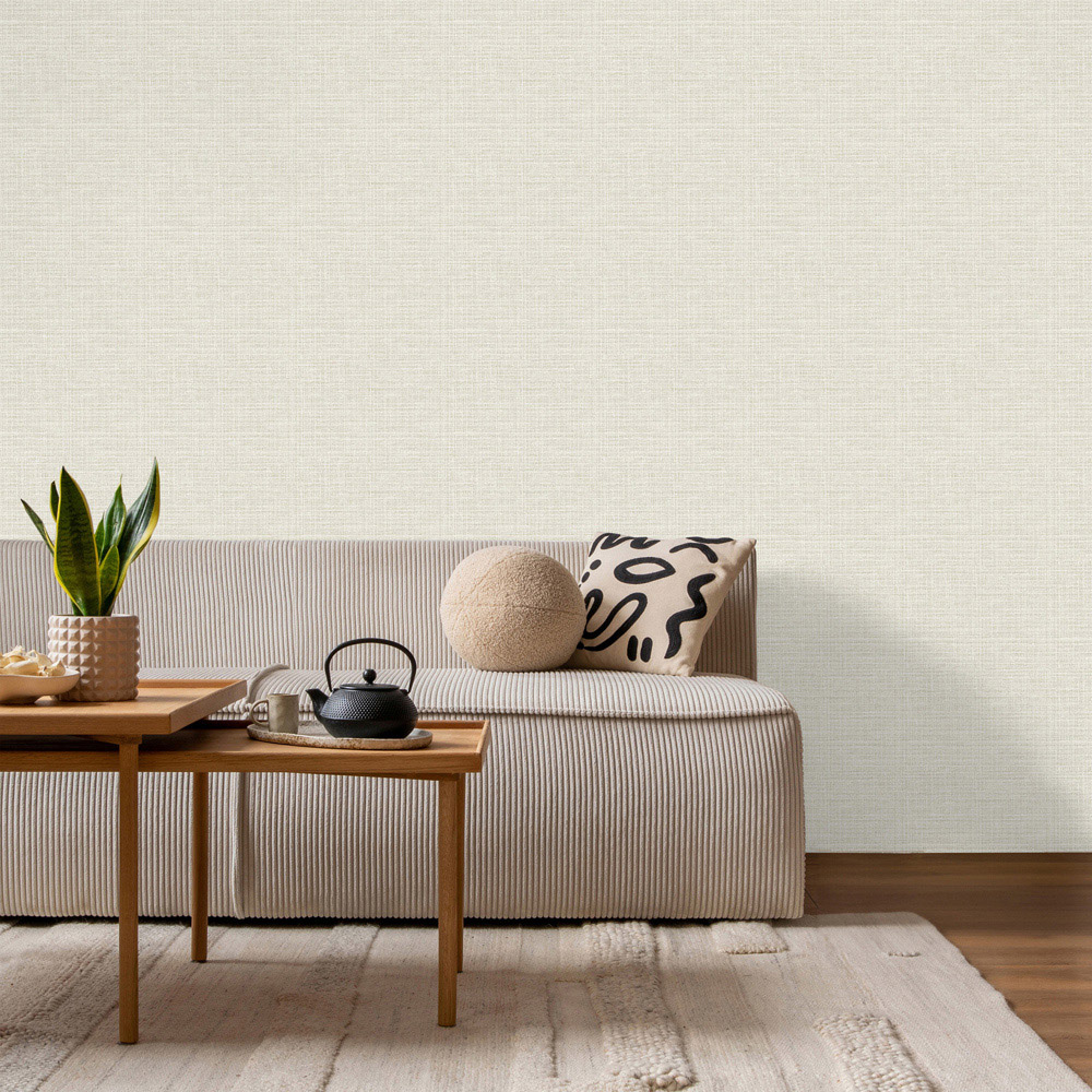 Crown Rowan Hessian Texture Stone Wallpaper Image 3