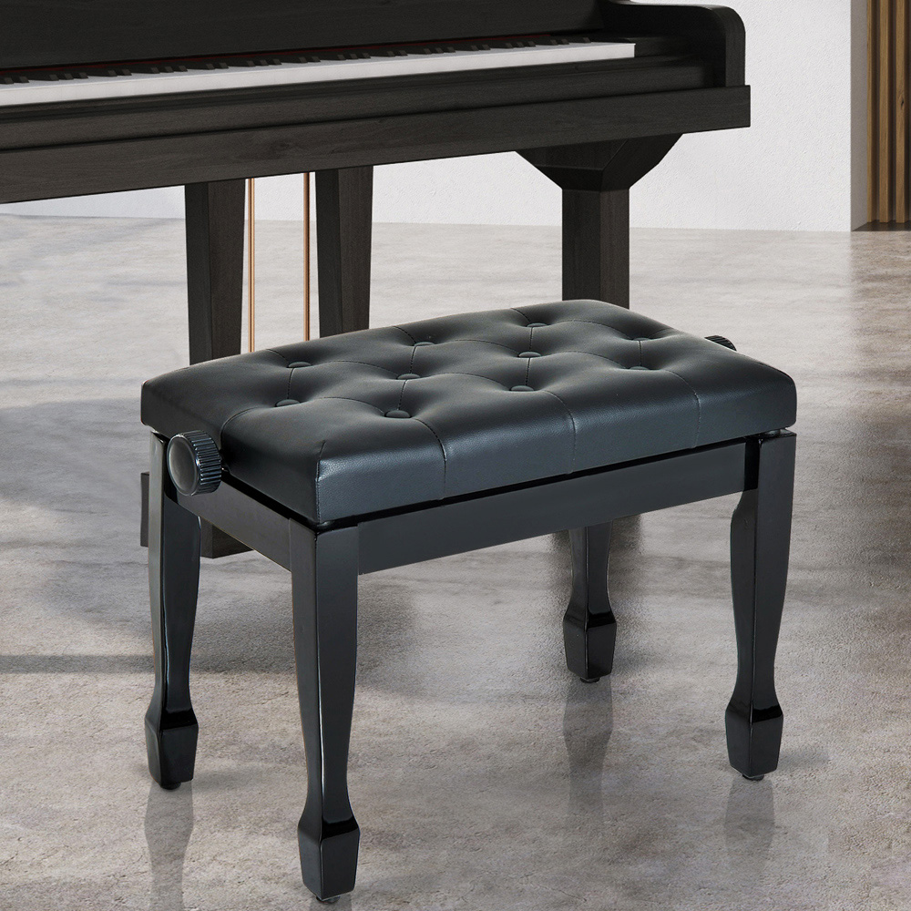 HOMCOM White PU Leather Upholstered Piano Stool Image 6