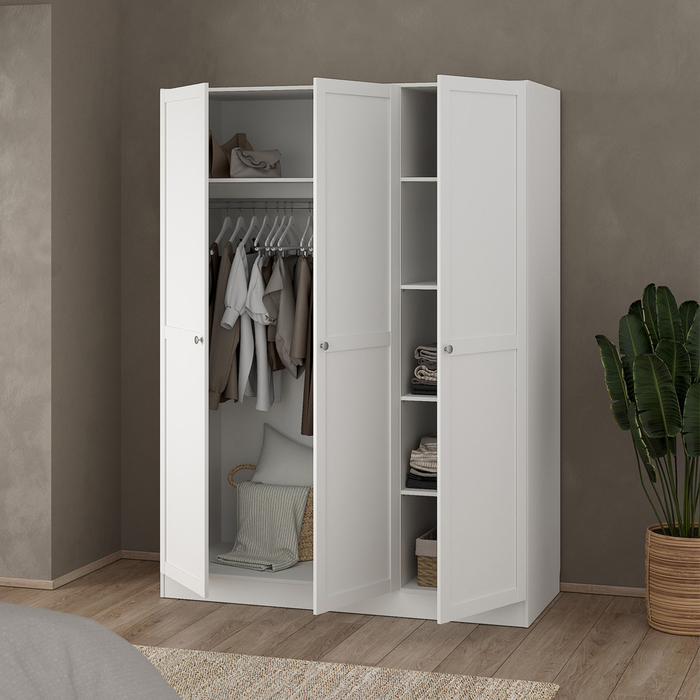 Florence Brande 3 Door White Wardrobe Image 7