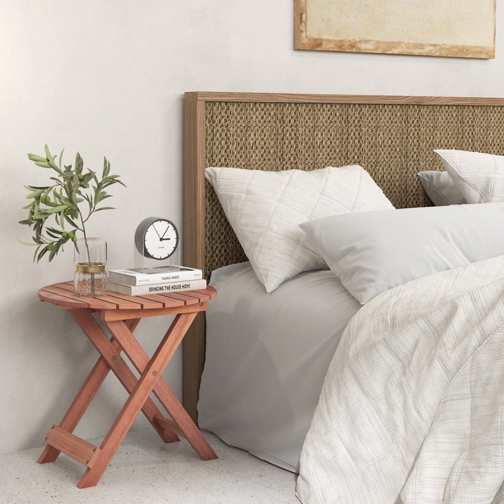Costway Round Slatted Top Folding Side Table Image 4