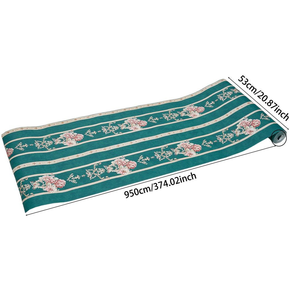 Living and Home Damask Pattern 3D Embossed Dark Green Non-Pasted Non-Woven Vintage Wallpaper Image 8