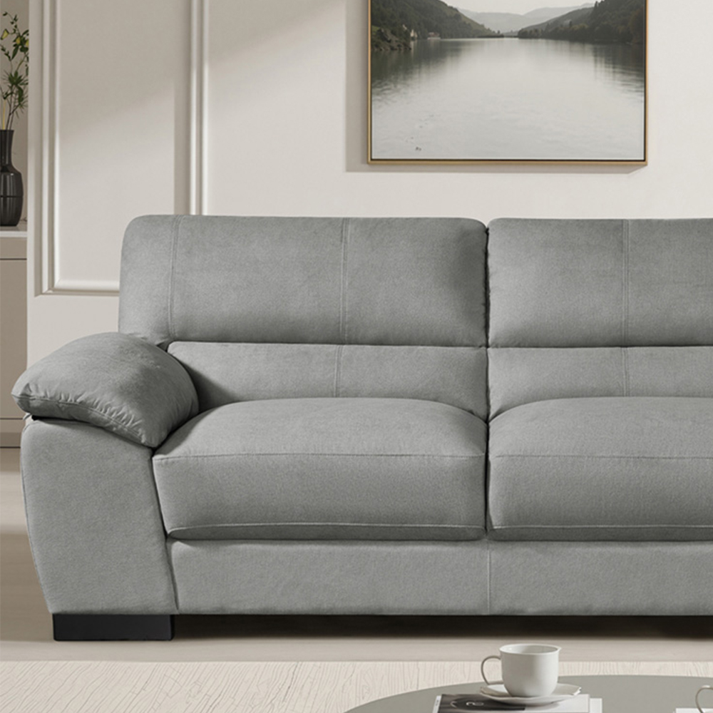 Artemis Home Mellette 3 Seater Grey Fabric Sofa Image 2