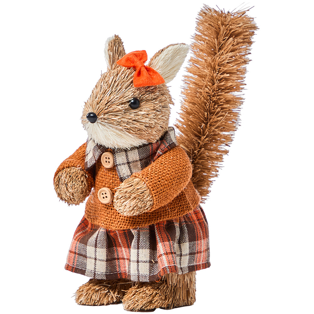 Benross Anika Mrs Squirrel Straw Decor 19cm Image 1