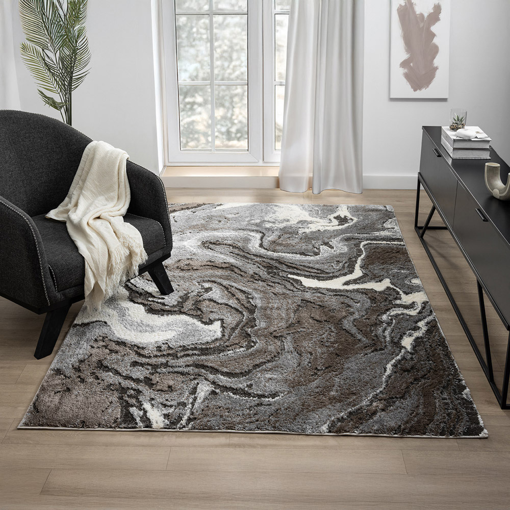 Desire Rugs Eleanor Grey Marble Embossed Rug 120 x 170cm Image 5