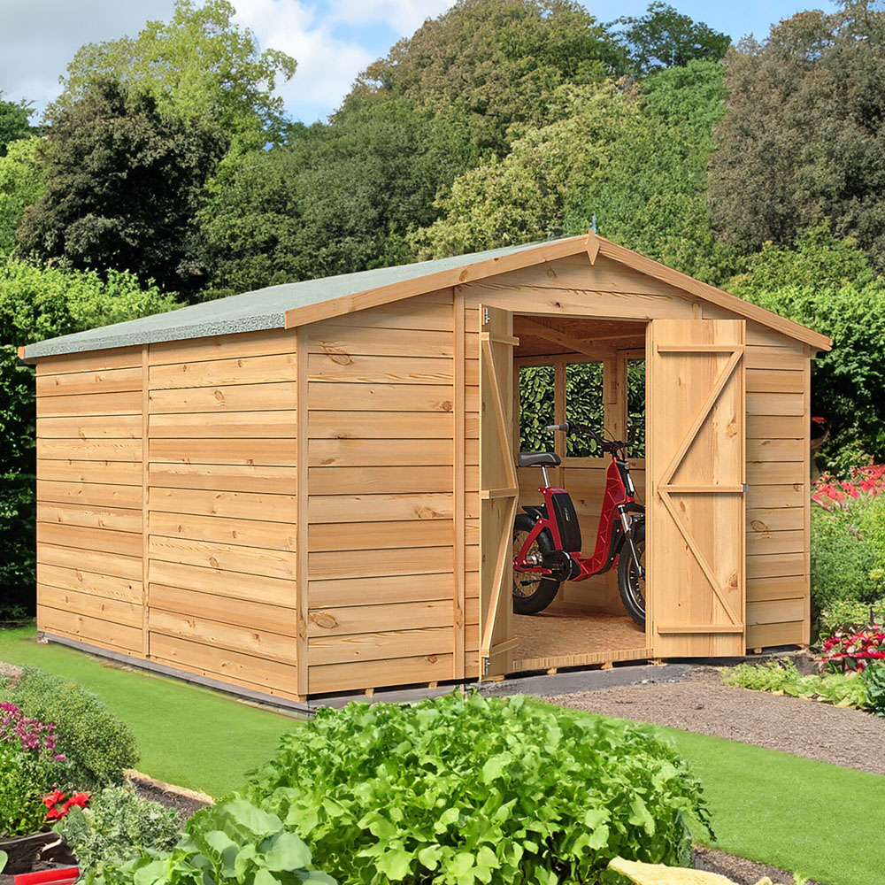 Shire 10 x 10ft Double Door Dip Treated Overlap Apex Shed Image 1