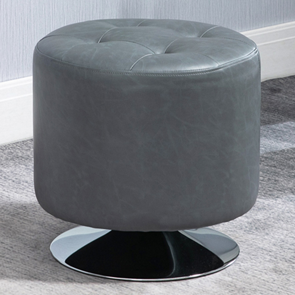 Portland Grey Swivel Ottoman Footstool Image 1
