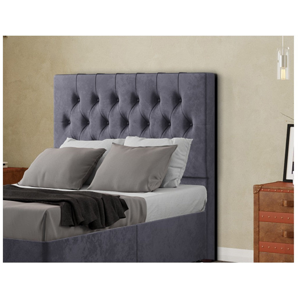 Eleganza Belgrave King Size Steel Plush Floor Standing Headboard Image 4