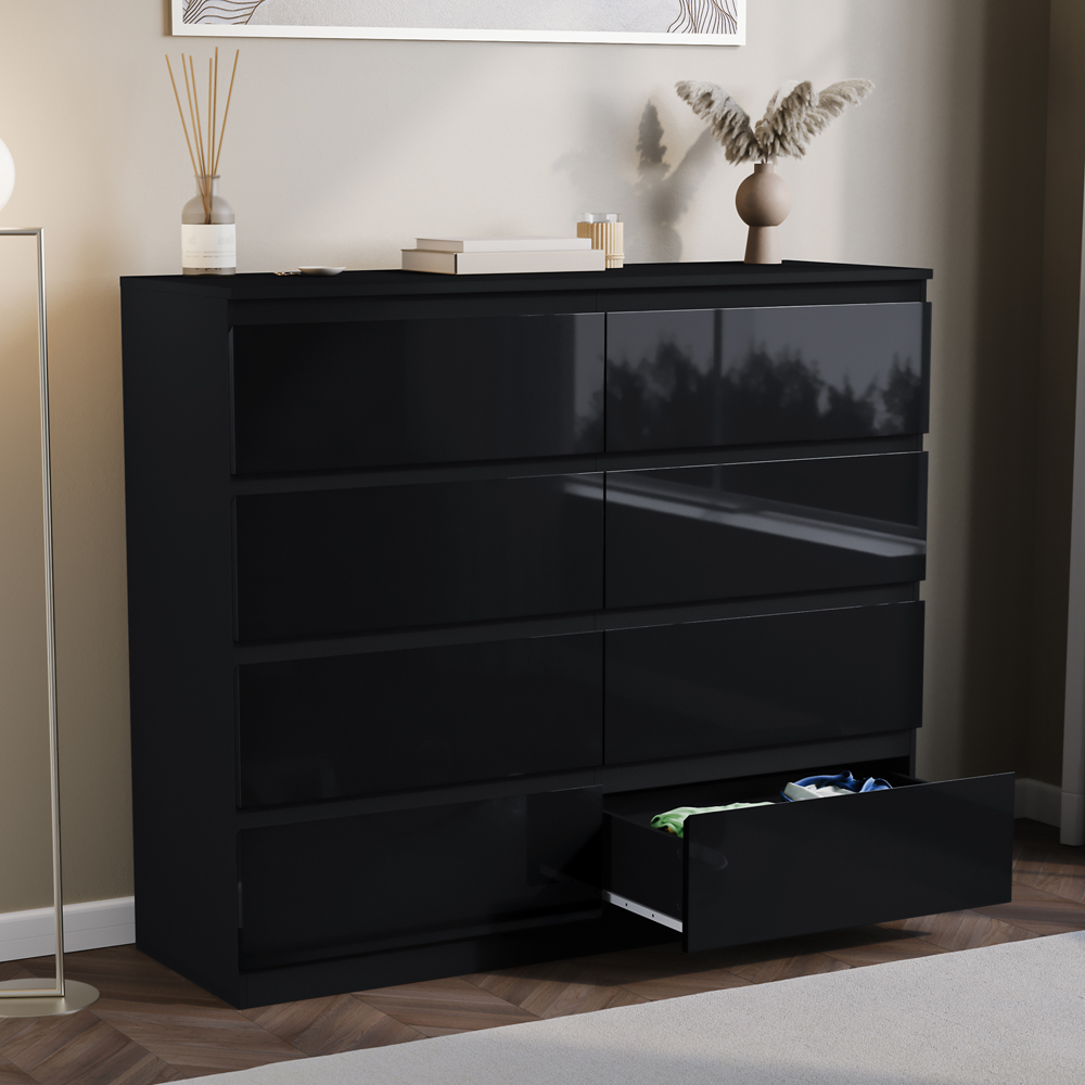 VIDA DESIGNS Glinton 8 Drawer Black Chest of Drawers Image 4