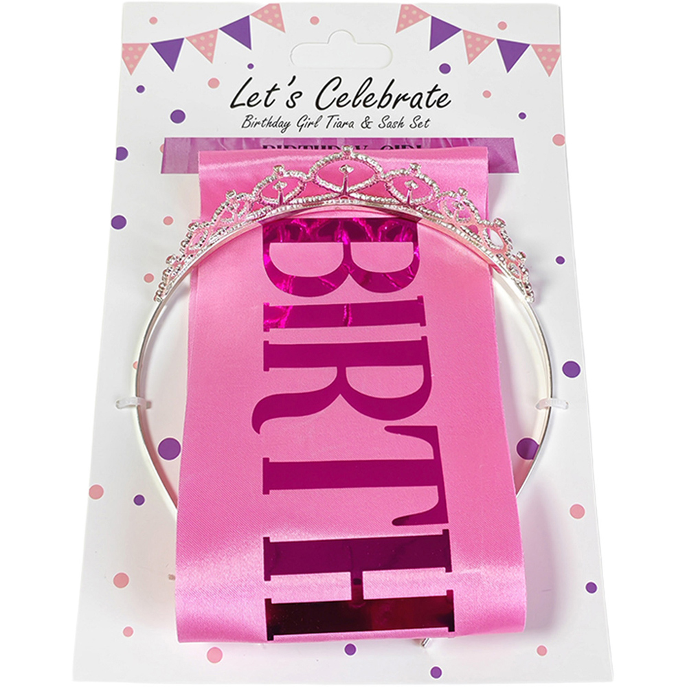 Birthday Girl Tiara and Sash Set Pink Image 5