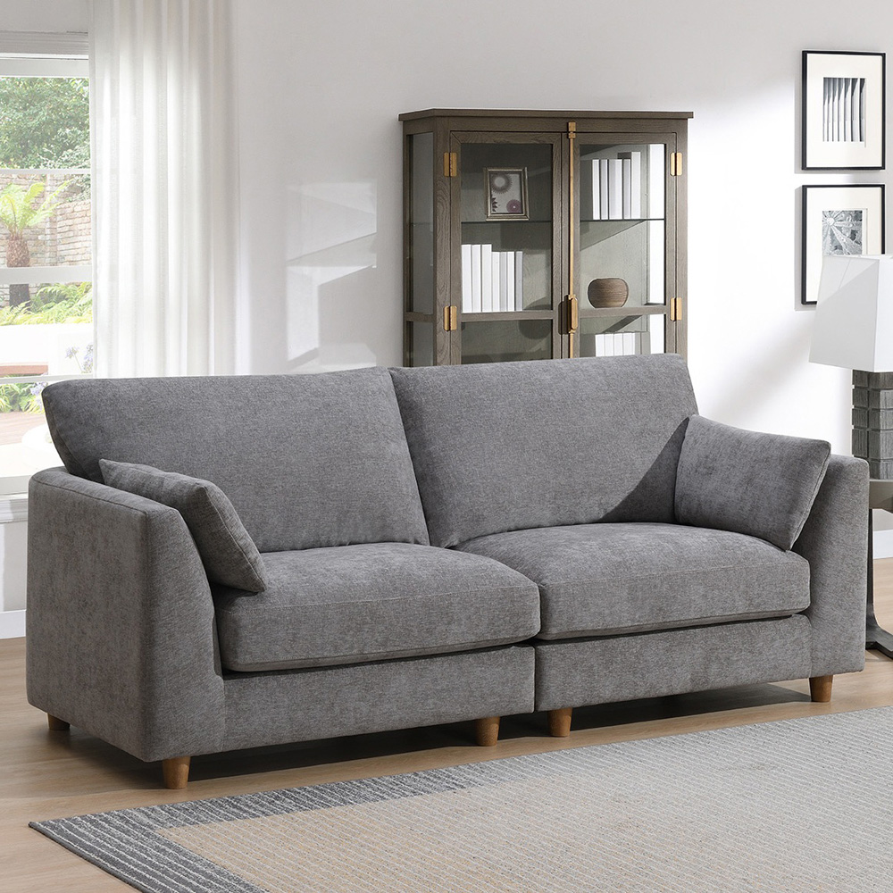 Bushwick 3 Seater Stone Sofa Image 4