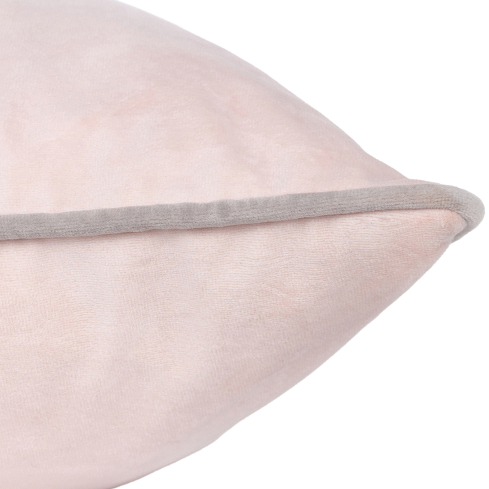Paoletti Meridian Blush Grey Velvet Cushion Image 3