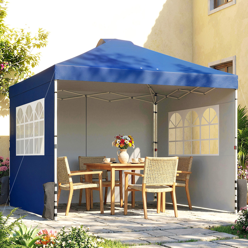 Outsunny 3 x 3m Dark Blue Pop Up Canopy Adjustable Gazebo Image 1