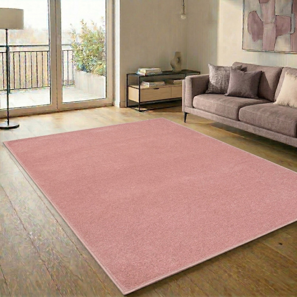 Seattle Washable Plain Rug Pink 60cm Image 2