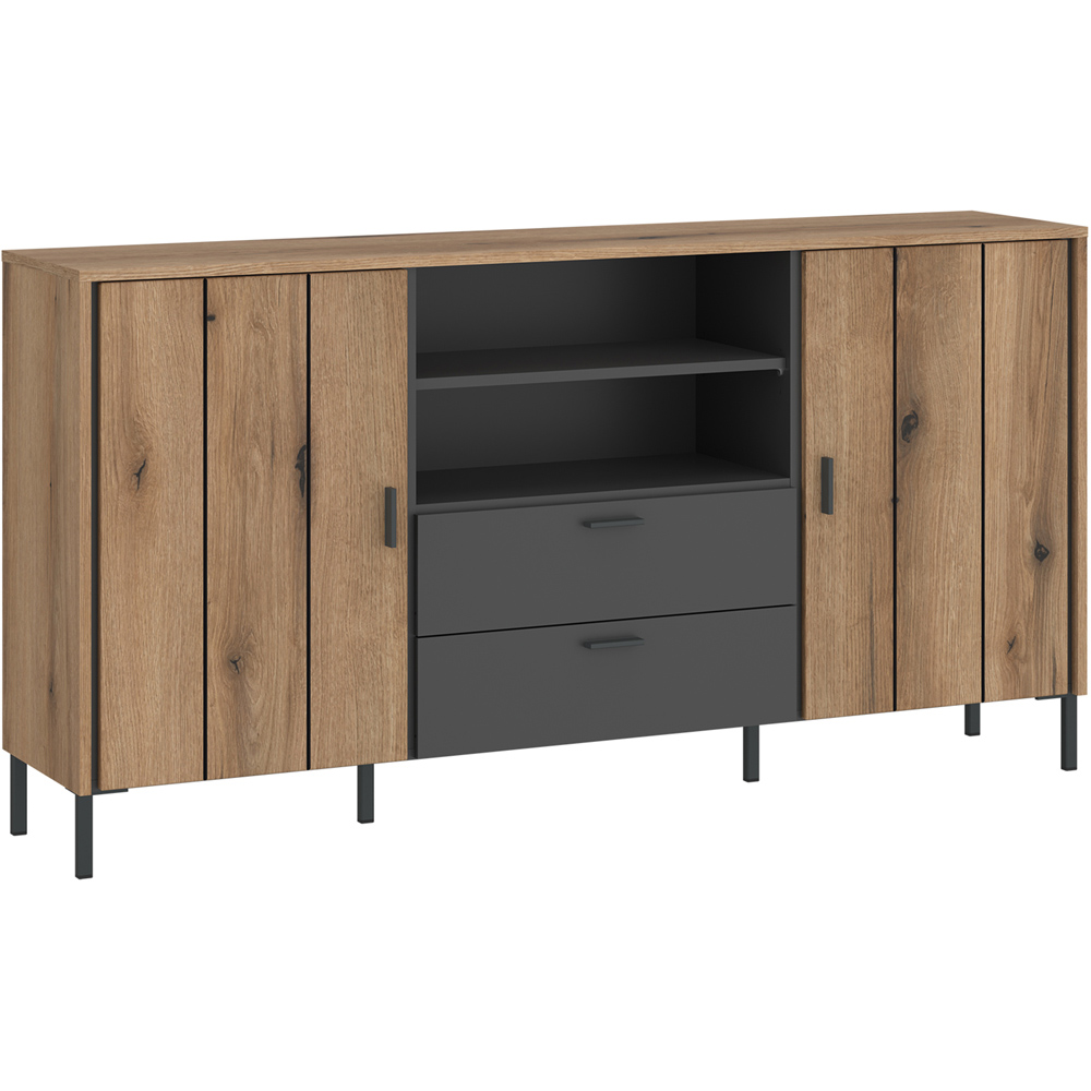 Furniture To Go Arundel 2 Door 2 Drawer 2 Shelf Oak Sideboard Image 2