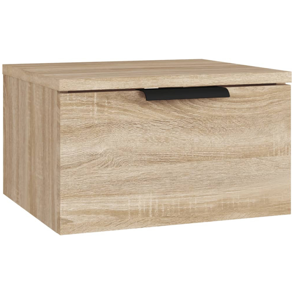 vidaXL Single Drawer Sonoma Oak Wall Mounted Bedside Cabinet Image 2