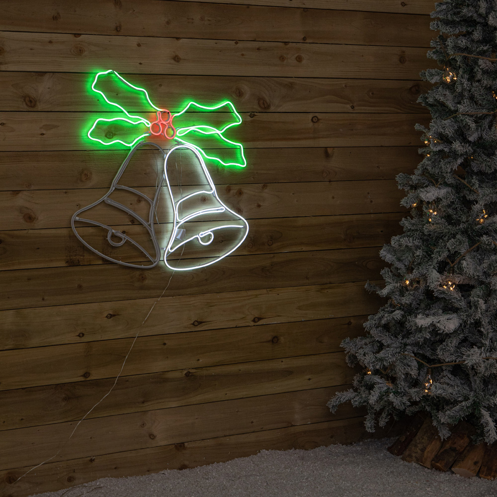 Samuel Alexander Multicolour LED Light-Up Neon Christmas Bell 78cm Image 9